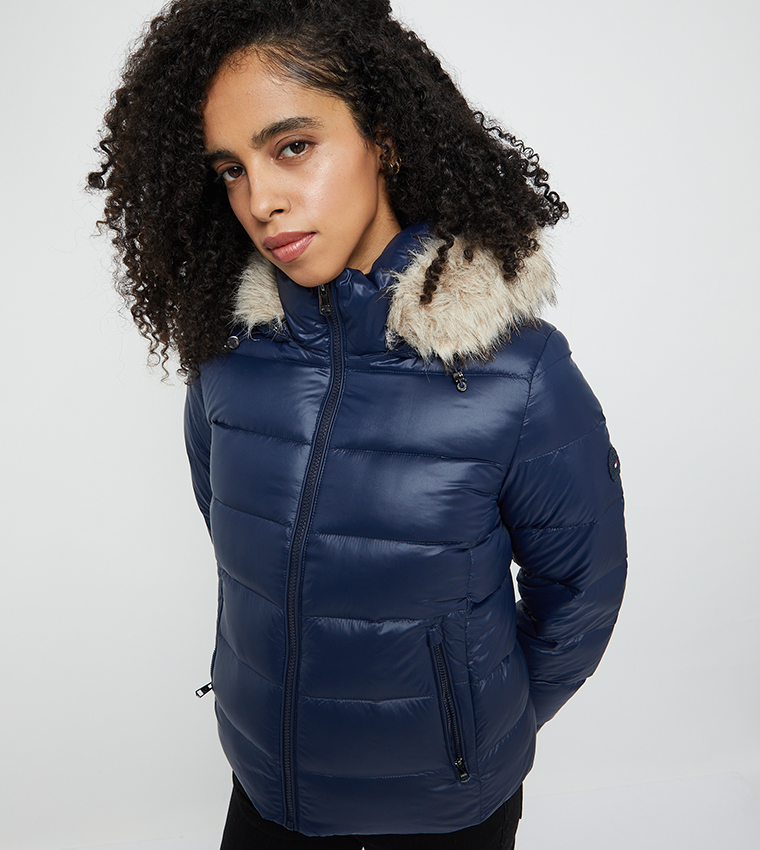 Zip-Through Hooded Puffer Jacket