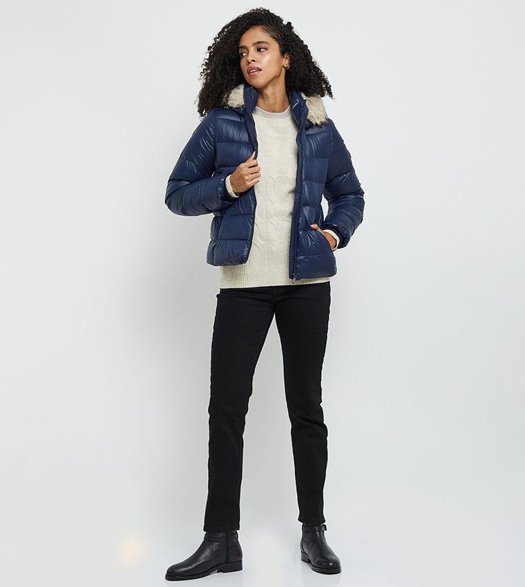 Zip-Through Hooded Puffer Jacket