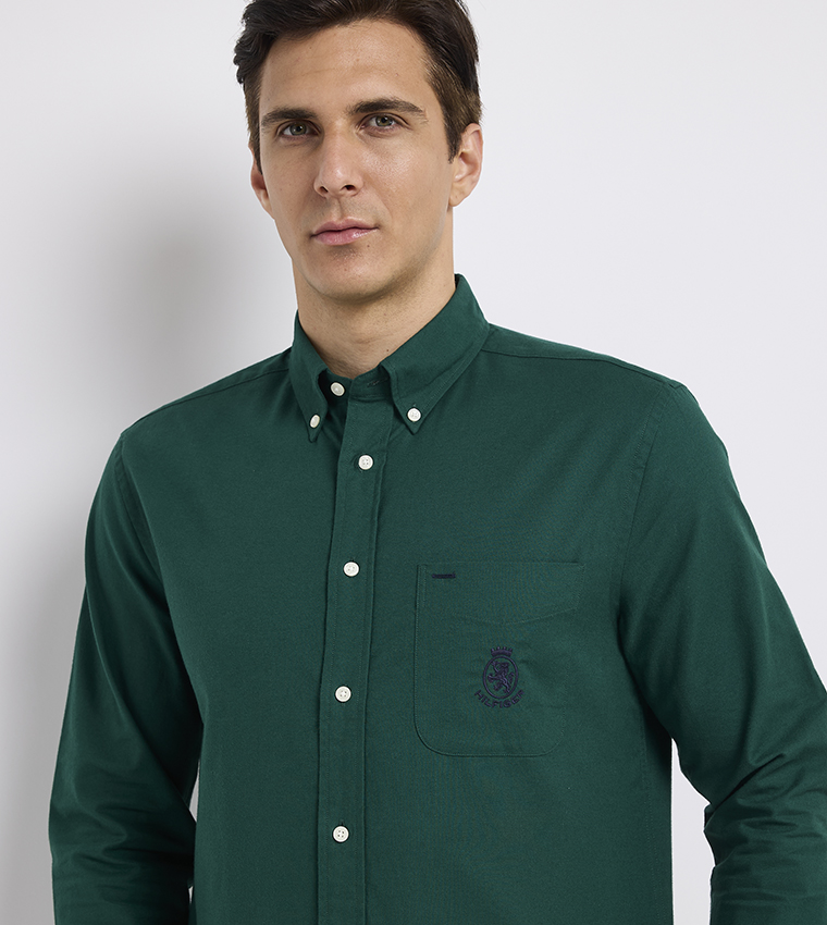 Logo Embroidered Oxford Shirt