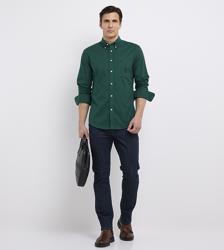 Logo Embroidered Oxford Shirt