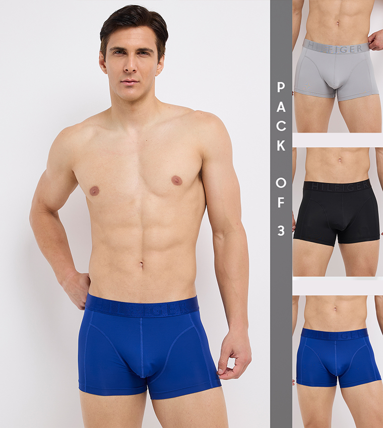 3-Pack Logo Waistband Trunks