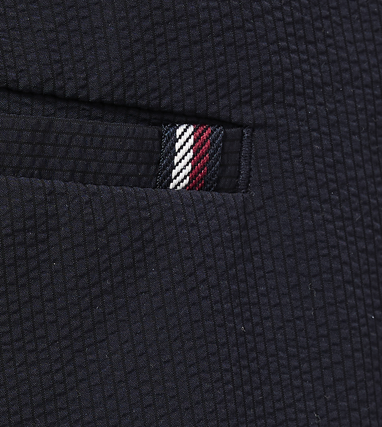 Textured Pleat Detail Straight Fit Pants