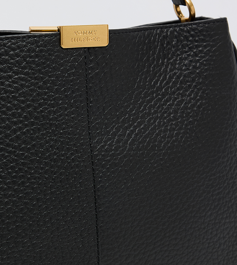 Textured Leather Shoulder Bag