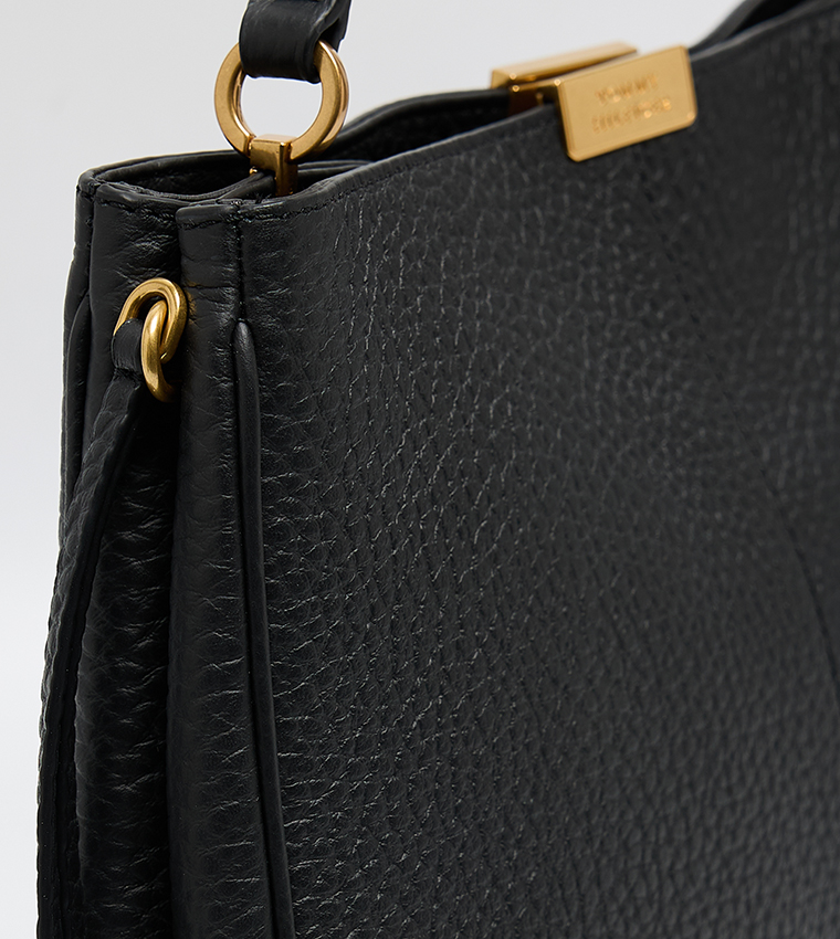 Textured Leather Shoulder Bag