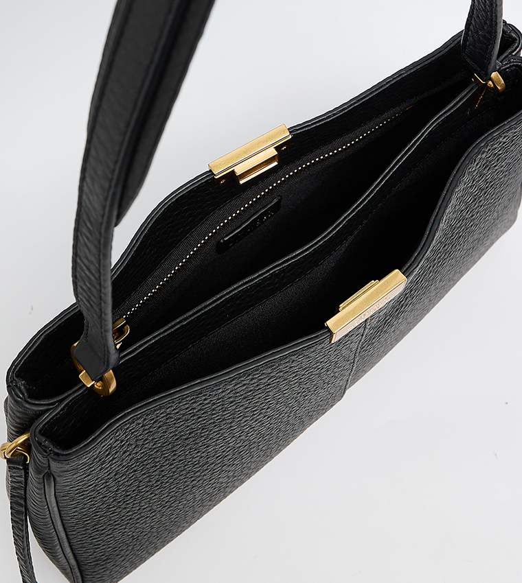 Textured Leather Shoulder Bag