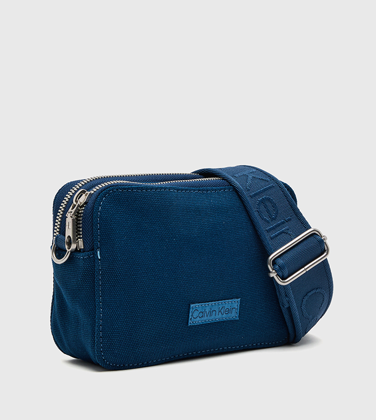 Logo Webbing Strap Canvas Crossbody Bag