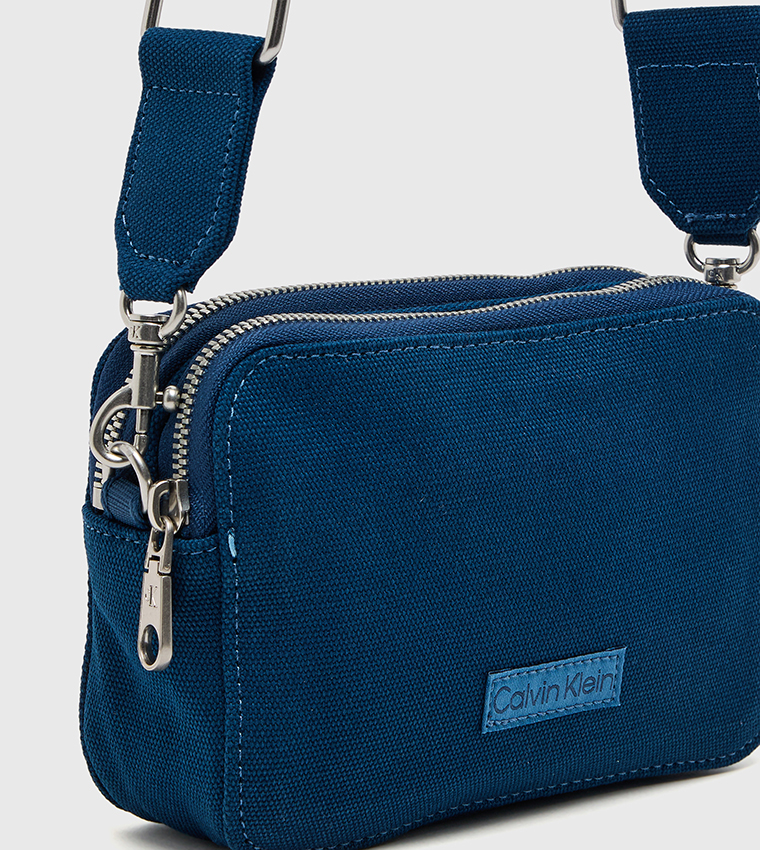 Logo Webbing Strap Canvas Crossbody Bag