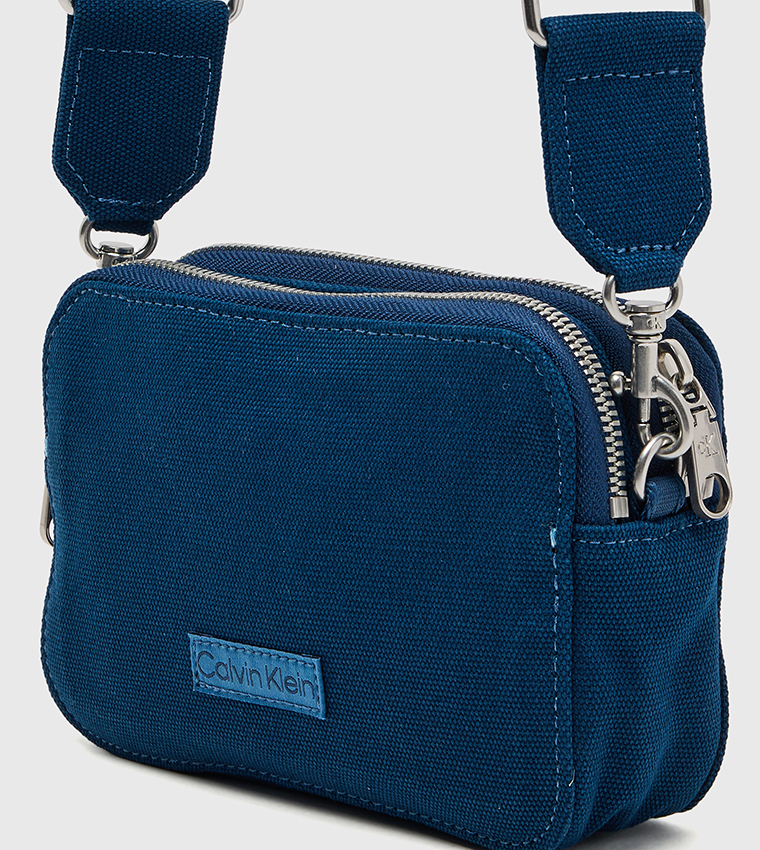 Logo Webbing Strap Canvas Crossbody Bag