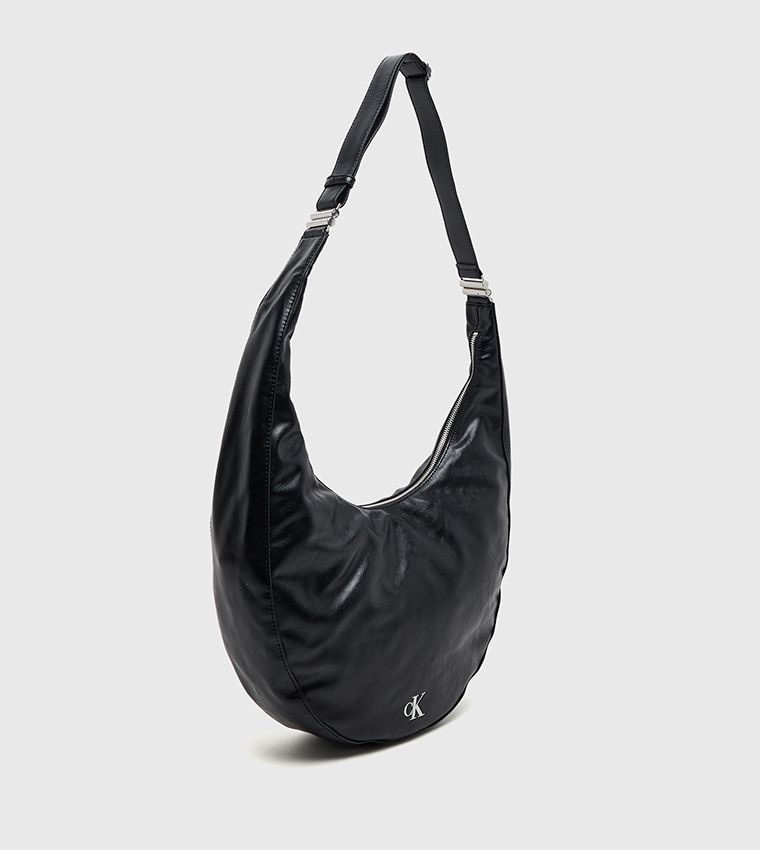 Textured Buckle Convertible Shoulder Bag