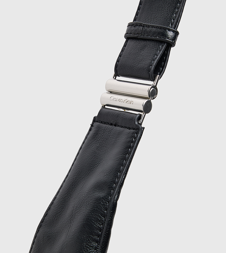 Textured Buckle Convertible Shoulder Bag