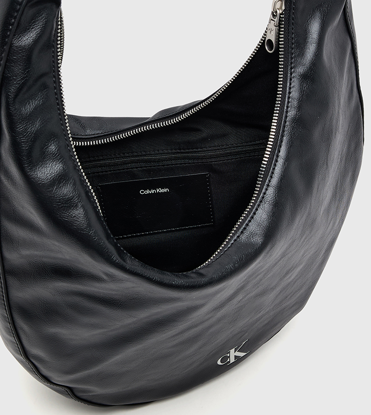 Textured Buckle Convertible Shoulder Bag