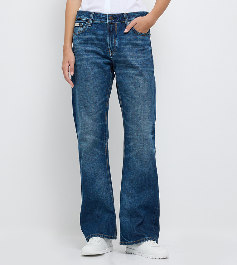 Faded High Waist Bootcut Jeans