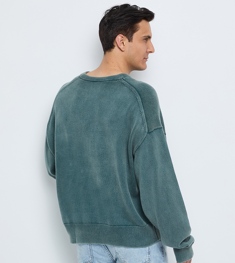 Washed Crew Neck Sweater