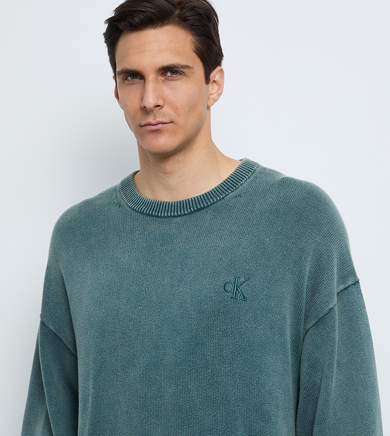 Washed Crew Neck Sweater