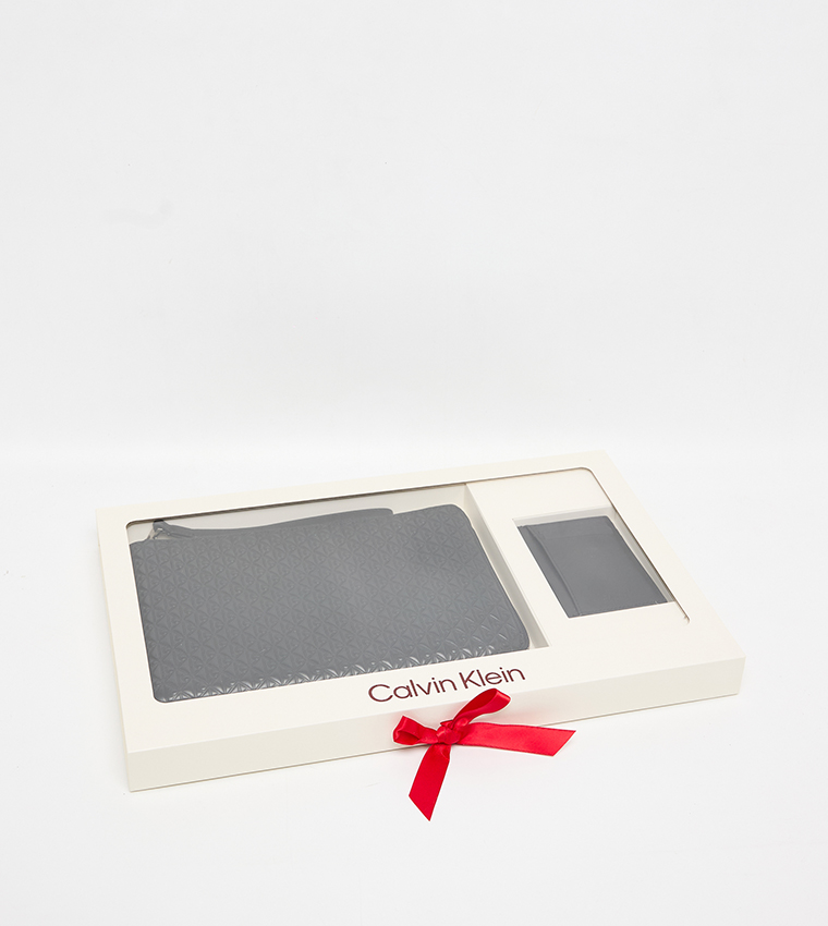 Logo Detail Puffer Pouch and Card Holder Set
