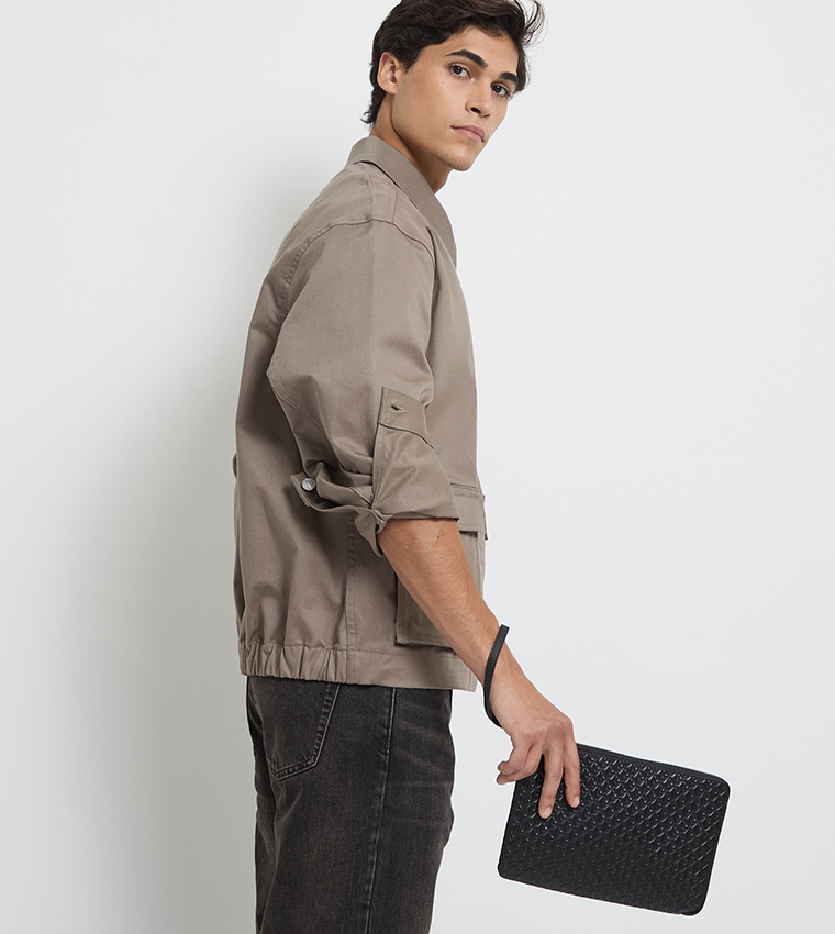 Logo Detail Puffer Pouch and Card Holder Set