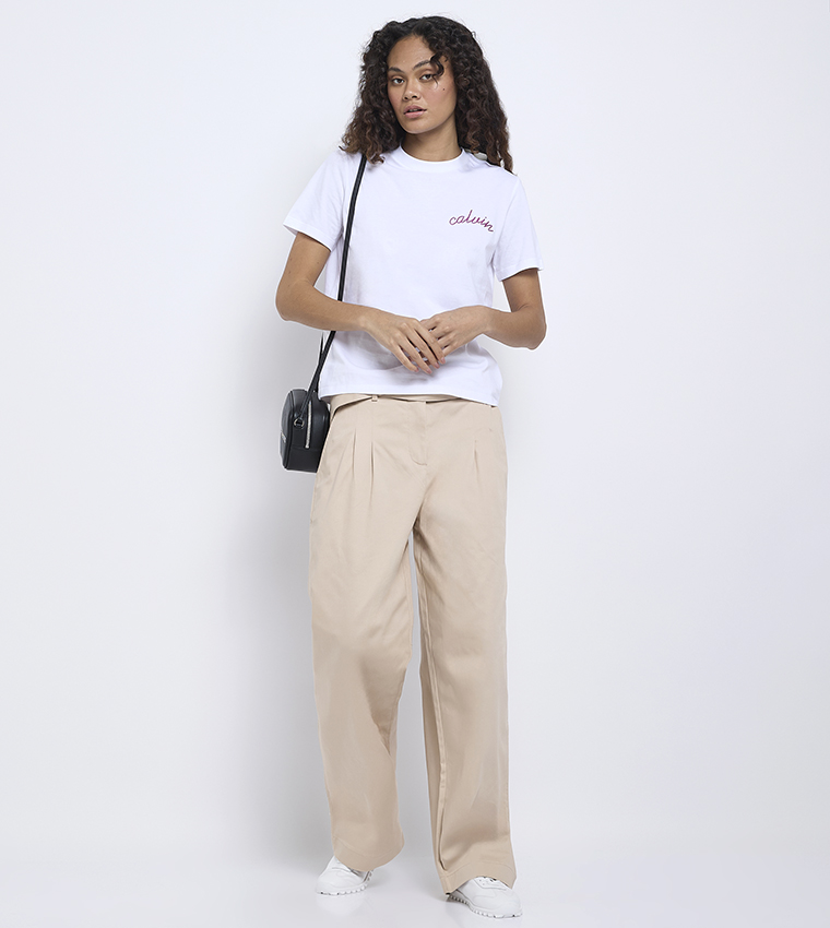 Logo Embroidered Crew Neck T-Shirt