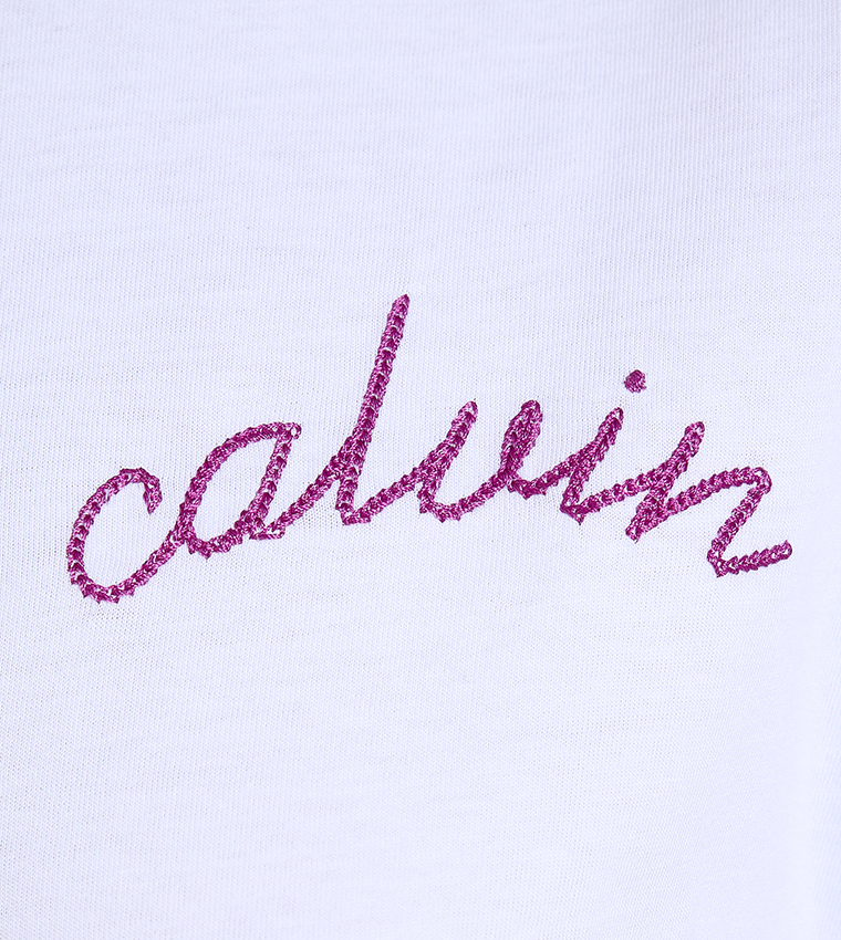 Logo Embroidered Crew Neck T-Shirt