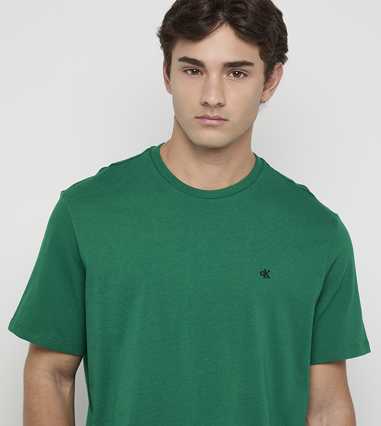 Logo Embroidered Crew Neck T-Shirt