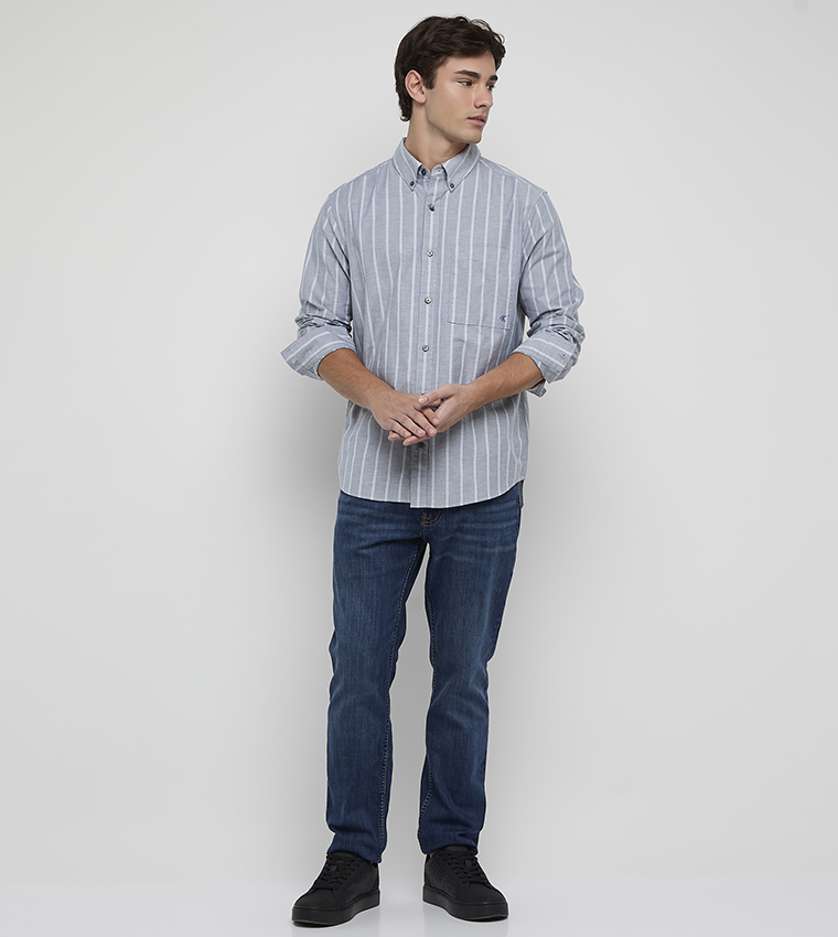 Striped Long Sleeves Oxford Shirt