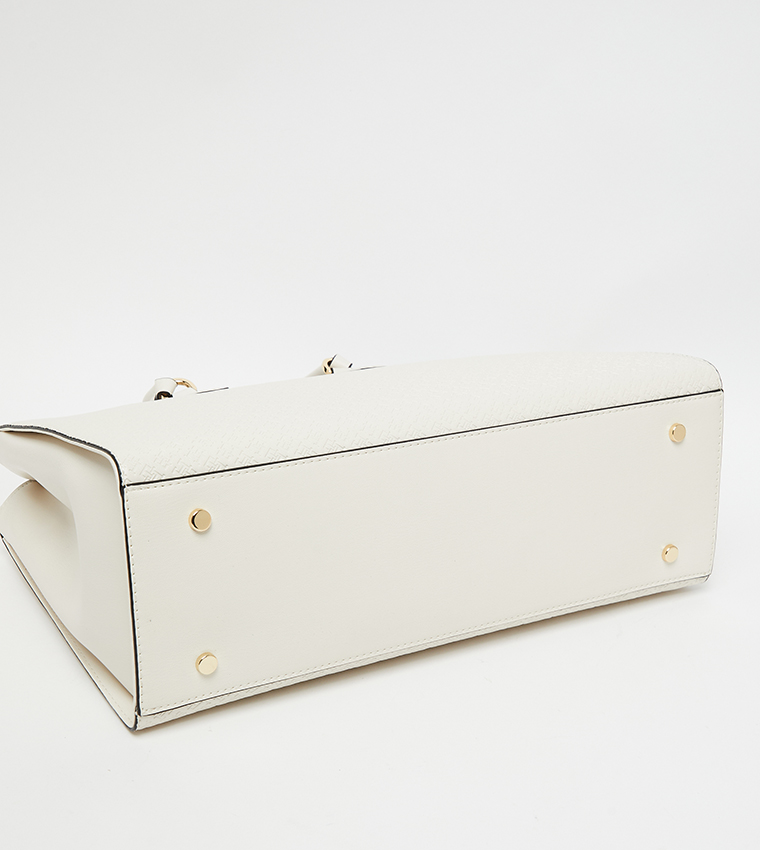 Logo Detail Zippered Tote Bag