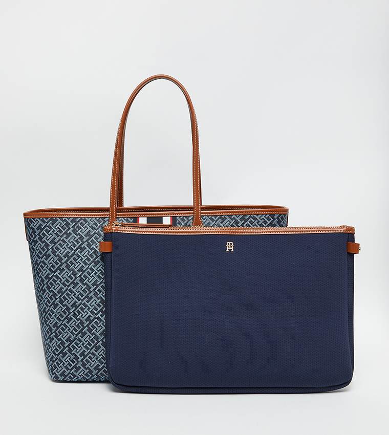 Monogram Patterned Tote Bag Set