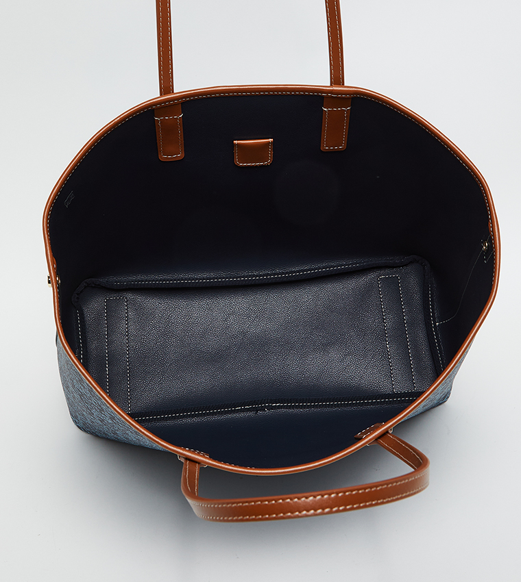 Monogram Patterned Tote Bag Set