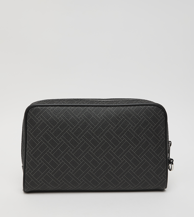 Monogram Patterned Zippered Toiletry Bag