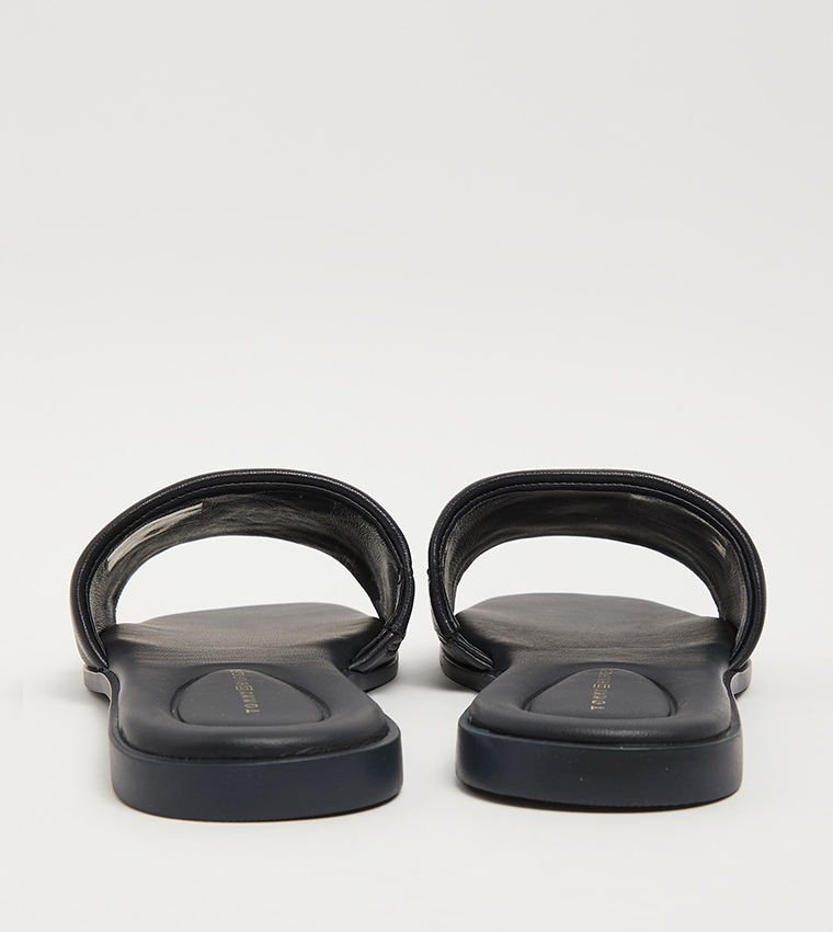 Metal Accent Open Toe Flat Sandals