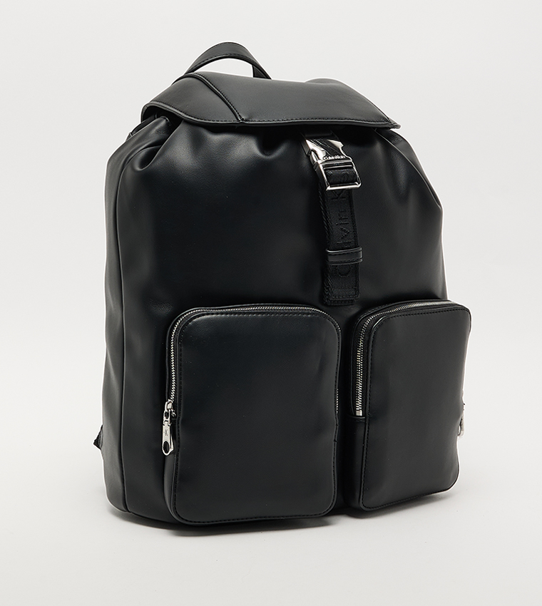 Drawstring Closure Flap Backpack