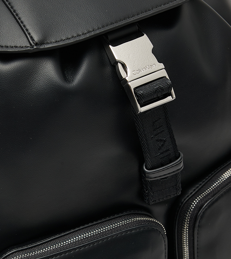 Drawstring Closure Flap Backpack