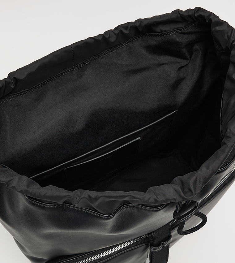 Drawstring Closure Flap Backpack