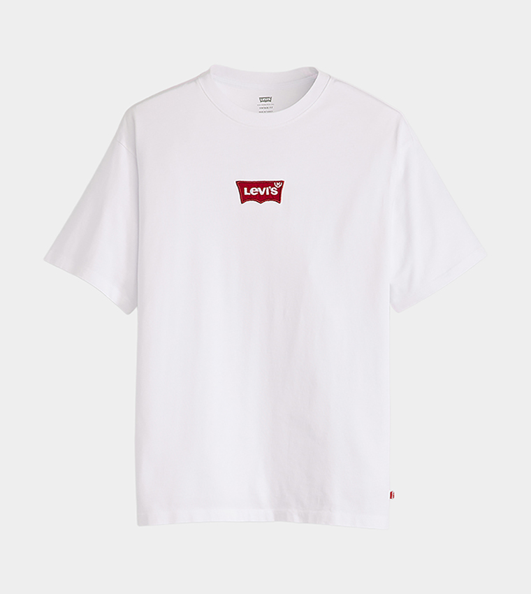 تيشيرت مطرز بشعار وقبة مستديرة 