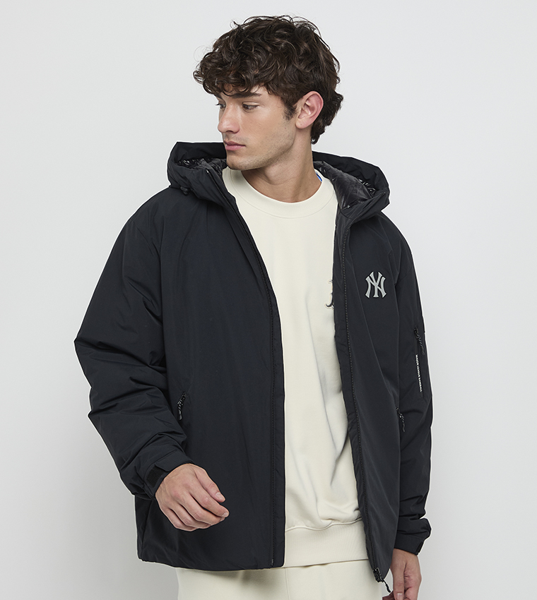 Monogram Detail Zip Through Hooded Jacket