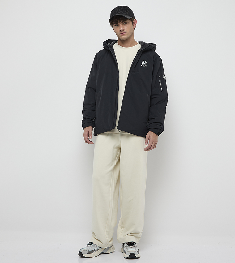 Monogram Detail Zip Through Hooded Jacket