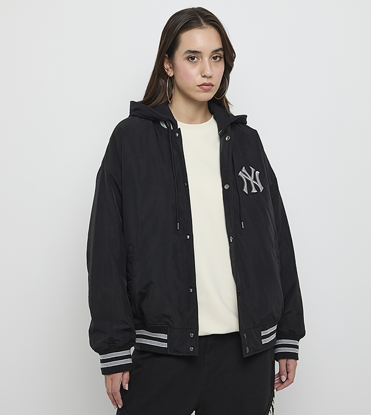 Monogram Hooded Nylon Varsity Jacket