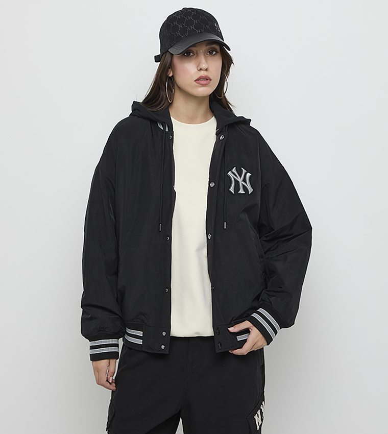 Monogram Hooded Nylon Varsity Jacket
