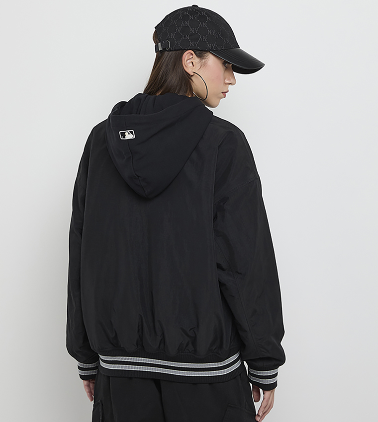 Monogram Hooded Nylon Varsity Jacket