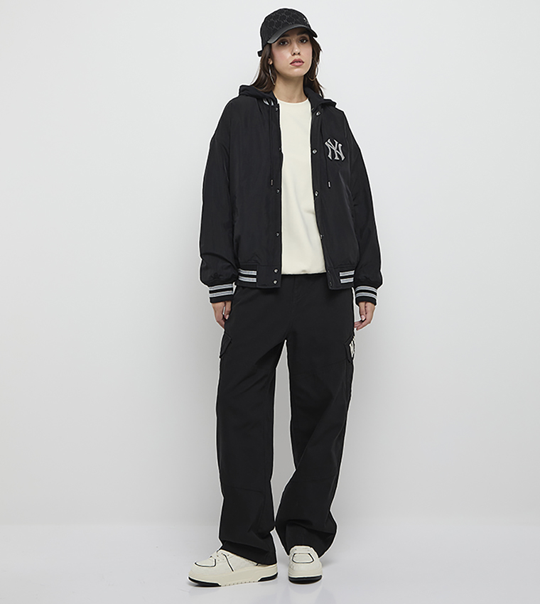 Monogram Hooded Nylon Varsity Jacket