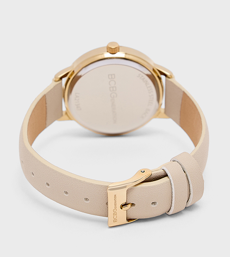 Printed Dial PU Strap Analog Watch