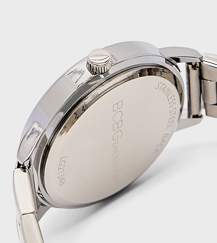 Studded Dial Metal Strap Analog Watch