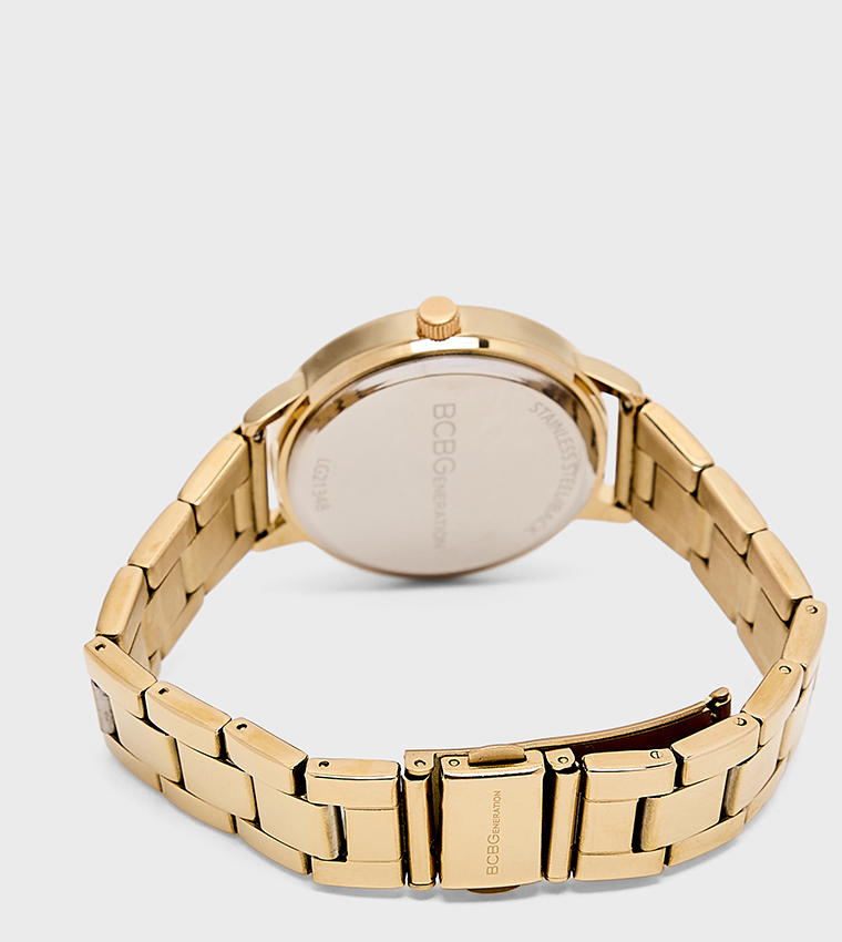 Studded Dial Metal Strap Analog Watch