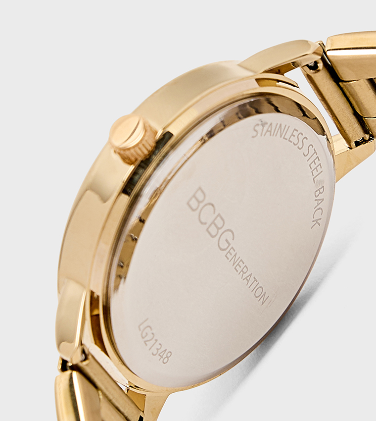 Studded Dial Metal Strap Analog Watch