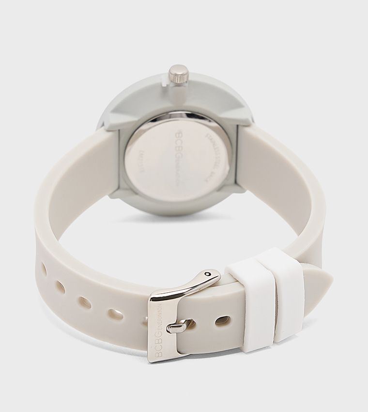 Grey Dial Silicone Strap Analog Watch