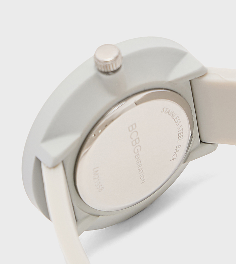 Grey Dial Silicone Strap Analog Watch