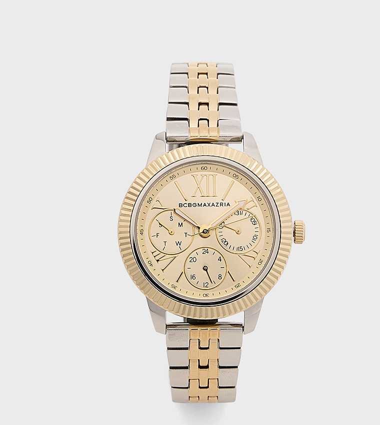 Cream Dial Metal Strap Analog Watch