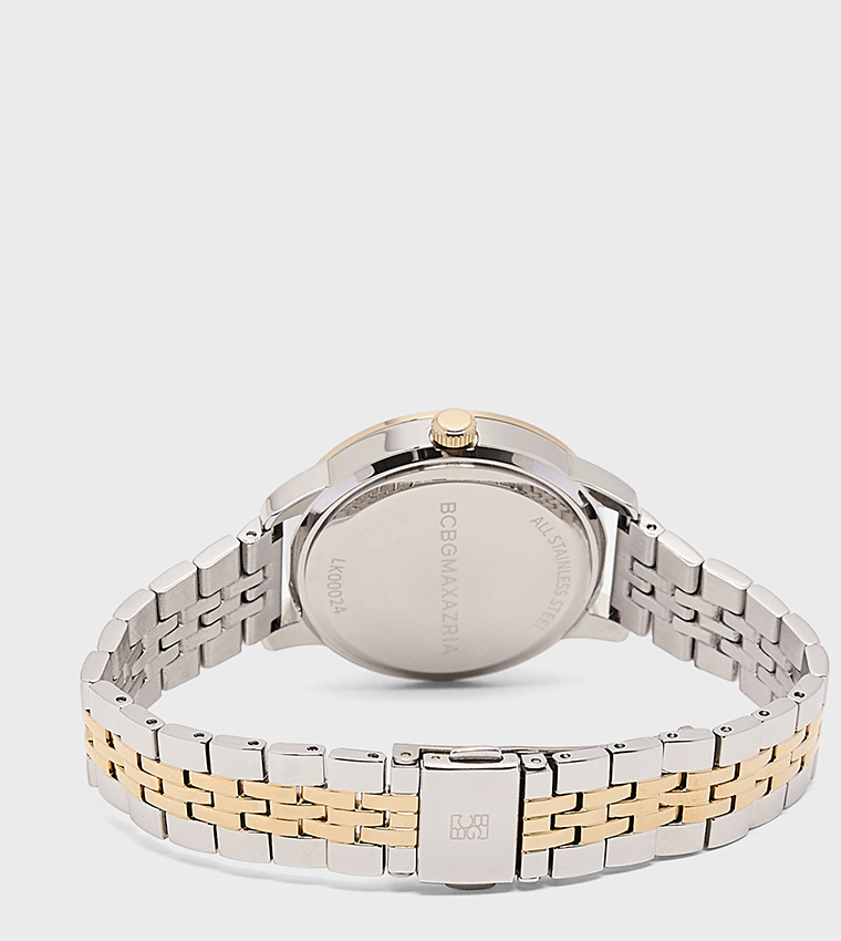 Cream Dial Metal Strap Analog Watch