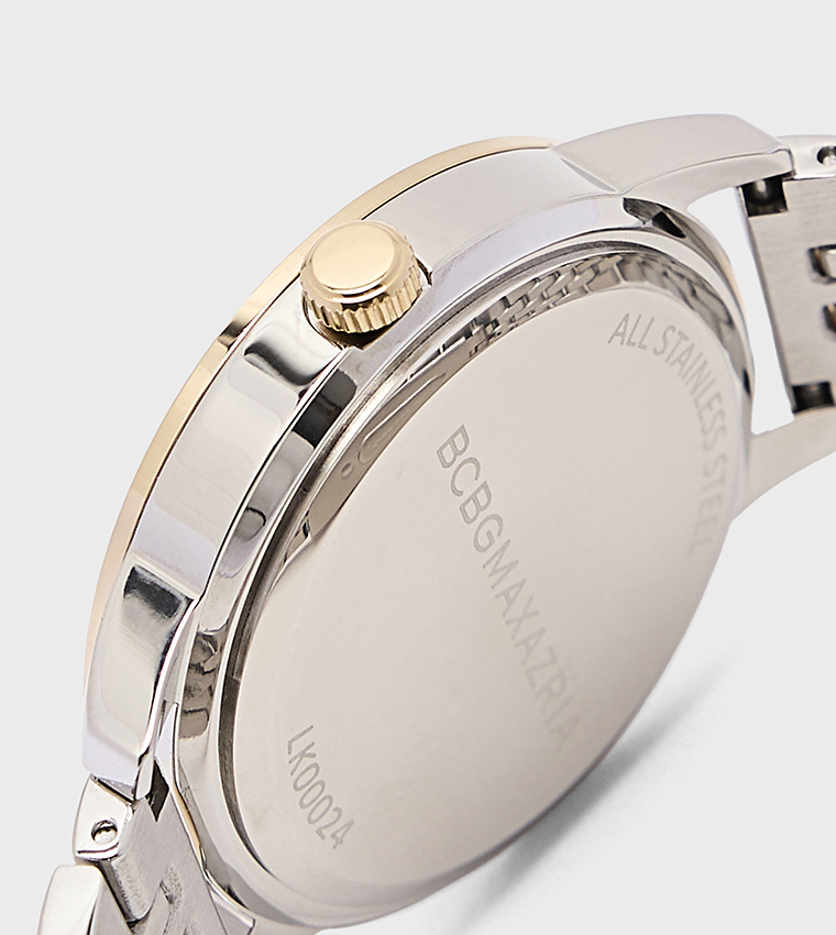 Cream Dial Metal Strap Analog Watch
