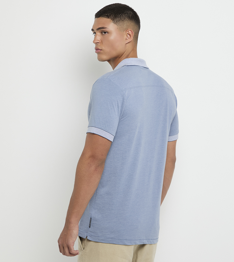 Contrast Detail Short Sleeves Polo T-Shirt