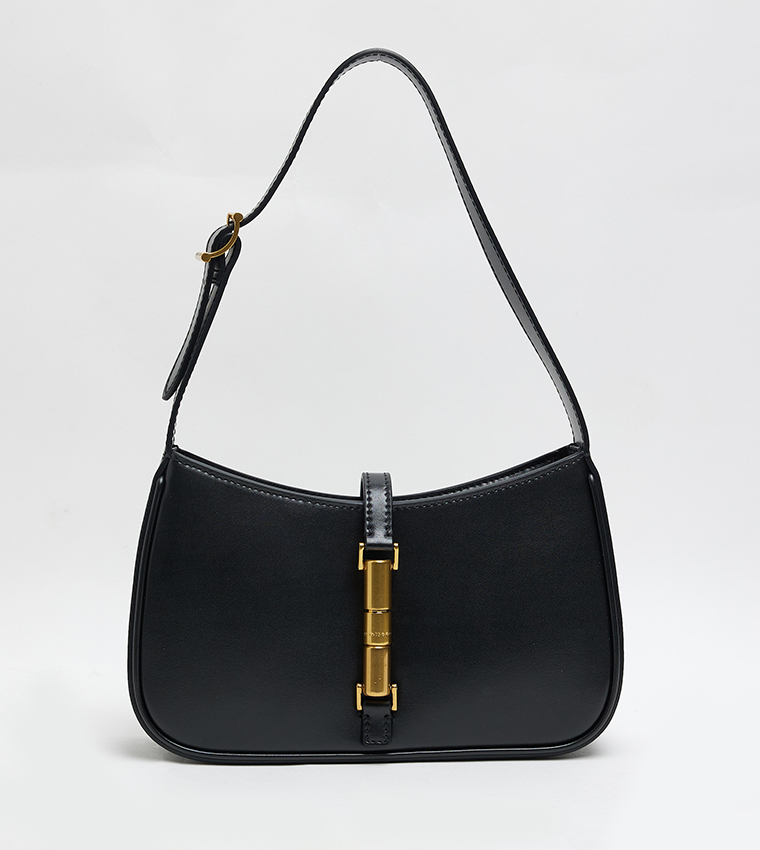 CESIA Metal Accent Shoulder Bag